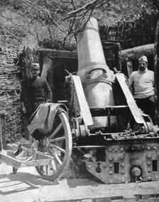 French 270 heavy artillery mortar, Artois, France, World War I,1915. Artist: Unknown