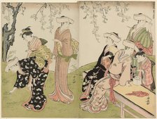 An Outing in Spring, from the series A Brocade of Eastern Manners (Fuzoku azuma no..., c.1783/84. Creator: Torii Kiyonaga.