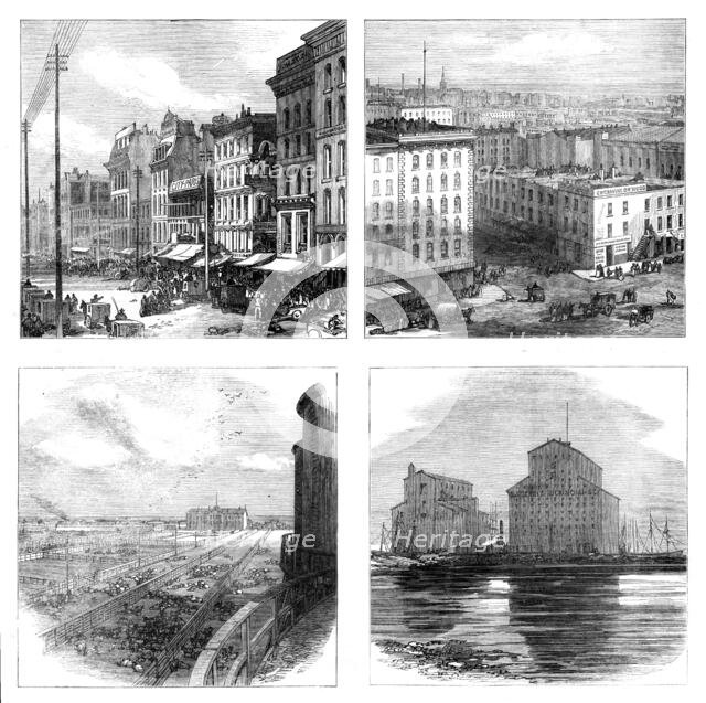 The Great Fire at Chicago: views in the city, 1871. Creator: Unknown.