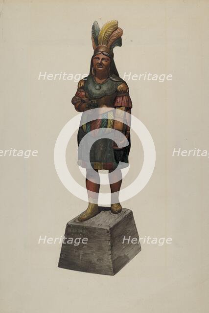 Cigar Store Indian, c. 1937. Creator: John Davis.