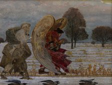 Behind the Angel (left part of the triptych), 1901. Creator: Jacek Malczewski.