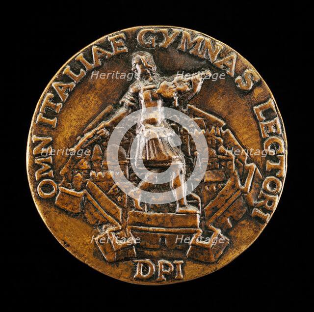 Man Walking on Town Walls [reverse], 16th century. Creator: Unknown.