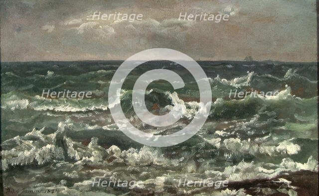 Waves and Breakers in the Bay of Naples, 1821. Creator: Johan Christian Dahl.