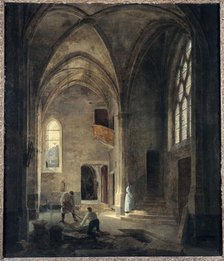 Interior view of the Saint-Benoit-le-Bestoune church: the Saint-Pierre or Tournelle chapel, 1832. Creator: Louis Courtin.