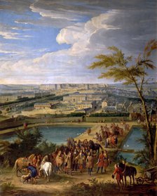 View of the city and Palace of Versailles, as seen from the Montbauron hill. Artist: Martin, Jean-Baptiste (1659-1735)