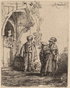 Three Oriental Figures (Jacob and Laban?), 1641. Creator: Rembrandt Harmensz van Rijn.