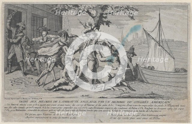 Va de Bon Coeur; Dédié aux Milords de l'Amirauté Anglaise par un Membre de Congrès América..., 1778. Creator: Richard Purcell.