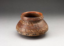 Miniature Jar with Bands of Geometric Motifs and Abstract Birds, A.D. 1450/1532. Creator: Unknown.