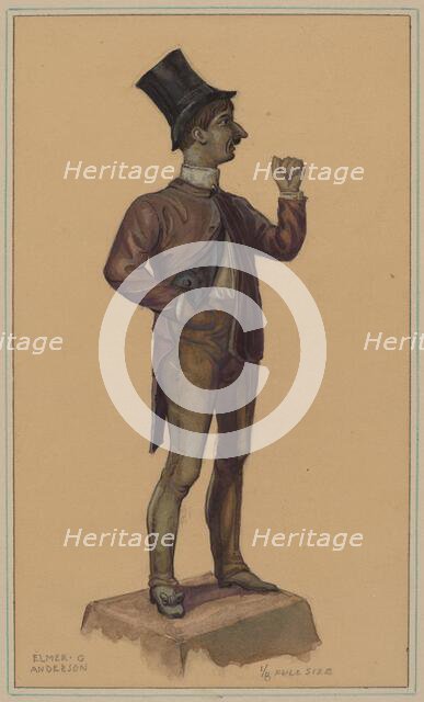 Wooden Figure, c. 1936. Creator: Elmer G Anderson.