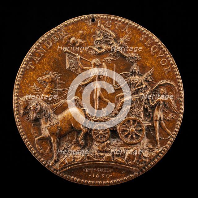Fortune Chained to a Chariot Carrying Fame and France [reverse], 1630. Creator: Jean Warin.