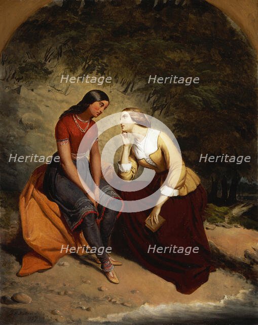 The Meeting of Hetty and Hist, 1857. Creator: Tompkins H Matteson.