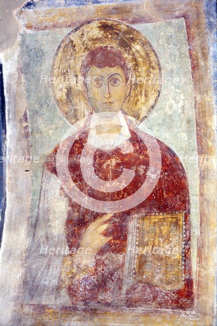 Saint Pantaleon (Panteleimon). Artist: Ancient Russian frescos  