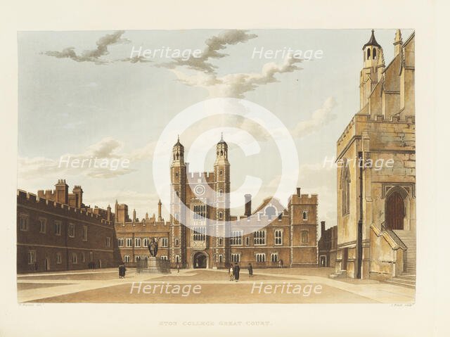 Eton College Great Court, 1816. Creator: Westall, William (1781-1850).