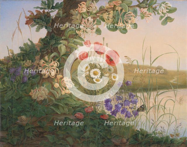 Flower piece, 1841. Creator: Christine Lovmand.