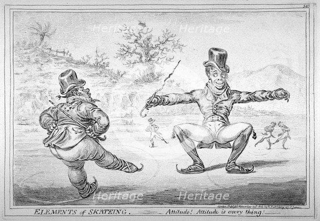 'Elements of Skateing. Attitude! Attitude is every thing!', 1805. Artist: James Gillray