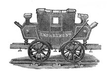 George Stephenson, Father of Railways: the Experiment, first railway passenger coach, 1825, (1881). Creator: Unknown.