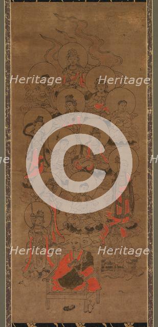 Twelve Buddhas and Kobo Daishi (Jusanbutsu), late 17th century. Creator: Unknown.