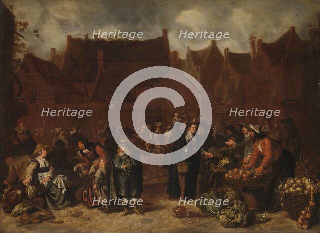 Vegetable Market, 1646. Creator: Sybrand van Beest.