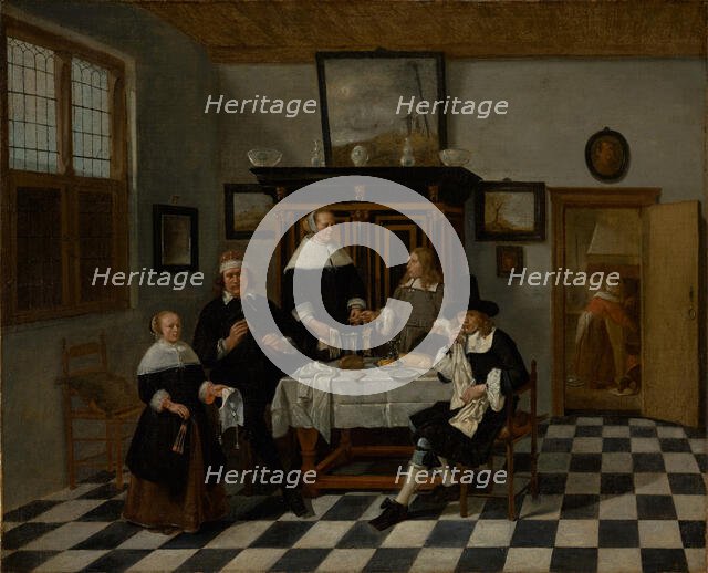Family Group in an Interior, about 1658-1660. Creator: Gerritsz Quiringh van Brekelenkam.