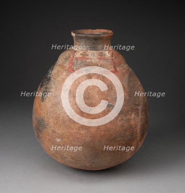 Jar with Abstract Human Face Painted on Shoulder, 650/150 B.C. Creator: Unknown.