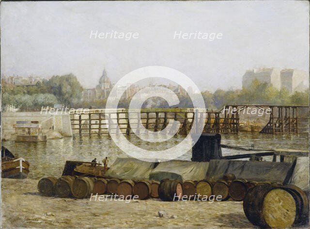 View of Ile Saint-Louis pier, in the morning, 1901. Creator: Edouard Zawiski.