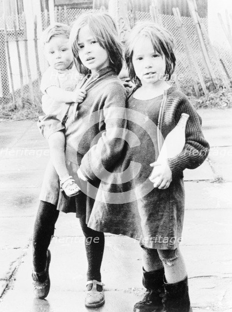Three children, Chalk Farm, Camden, London, 1965.  Artist: Henry Grant