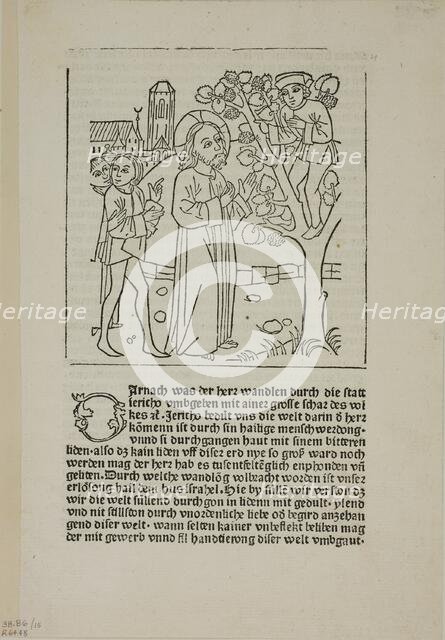 Jesus Calling Zacchaeus from Geistliche Auslegung des Lebens Jesu...c. 1485...assembled 1929. Creators: Unknown, Johann Zainer, Wilhelm Ludwig Schreiber.