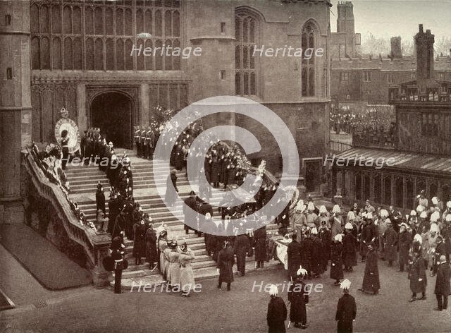 'The Funeral of Queen Victoria: Carrying The Coffin Into St. George's Chapel, Windsor', c1900. Creator: Russell & Sons.