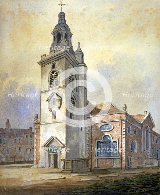 Church of St Mary, Whitechapel, London, c1815. Artist: William Pearson