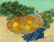 Still Life of Oranges and Lemons with Blue Gloves, 1889. Creator: Vincent van Gogh.