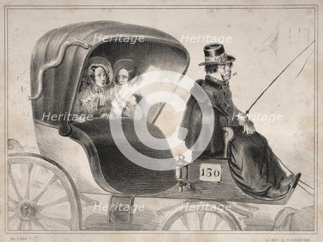 Actualités: Les Inconvénients des voitures publique: Le cocher de..., 1839. Creator: Clémente Pruche (French, 1831-1870).