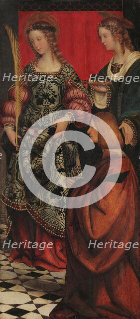 Saints Dorothy and Lucy with a Donator, 1508. Creator: Giovenone, Gerolamo (1490-1555).