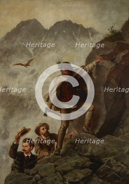 Guide and Tourists in the Tatra Mountains, 1878. Creator: Walery Eljasz Radzikowski.