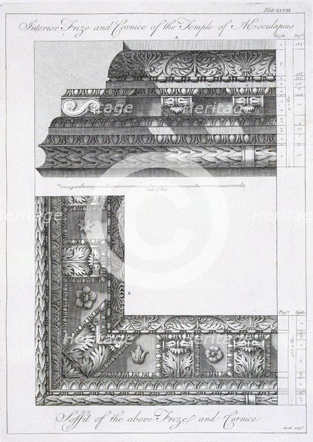 Interior frieze and cornice of the Temple of Aesculapius, pub. 1764.  Creator: Robert Adam (1728-92).