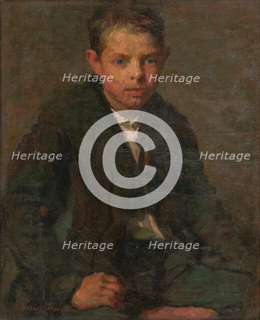 Portrait of young labourer, 1907. Creator: Elemír Halász-Hradil.