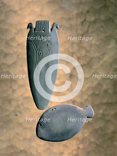 Egyptian make-up accessories, Pre-Dynastic period, 4th millennium BC. Artist: R Guillemot