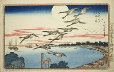 Full Moon at Takanawa (Takanawa no meigetsu), from the series "Famous Views of the..., c. 1831. Creator: Ando Hiroshige.
