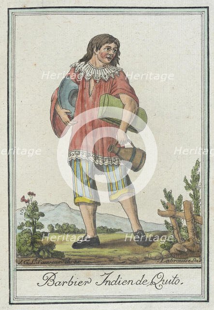 Costumes de Différents Pays, 'Barbier Indien de Quito', c1797. Creators: Jacques Grasset de Saint-Sauveur, LF Labrousse.