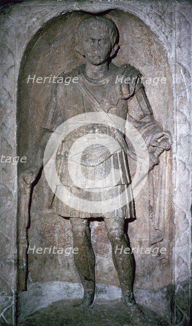 The Roman tombstone of Marcus Favonius Facilis, 1st century BC. Artist: Unknown