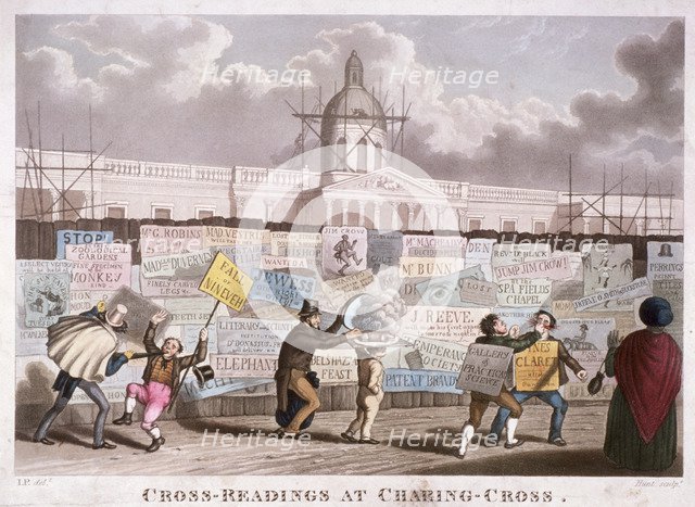 'Cross-readings at Charing-Cross', London,1835. Artist: IP