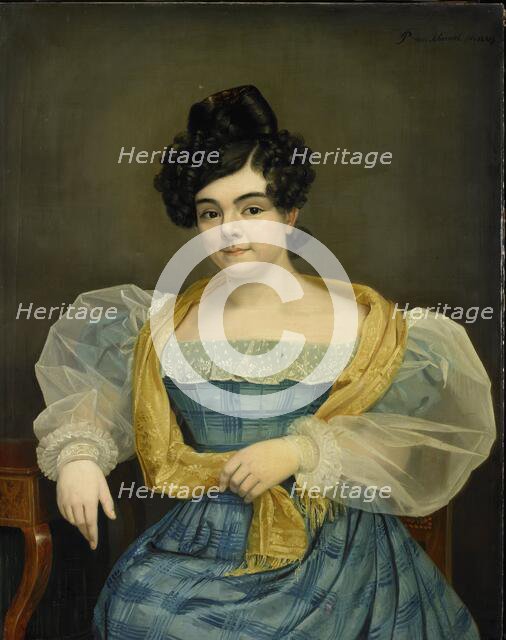 Portrait of Adriana Johanna van Wijck, Wife of Johannes Ploos van Amstel, 1829. Creator: Petrus van Schendel.