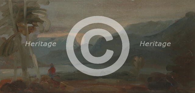 Mountainous Landscape with Figures and Cattle, 1806 to 1807. Creator: Unknown.