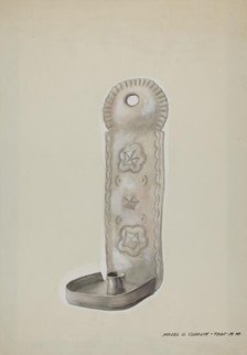 Tin Candle Sconce, c. 1937. Creator: Majel G. Claflin.