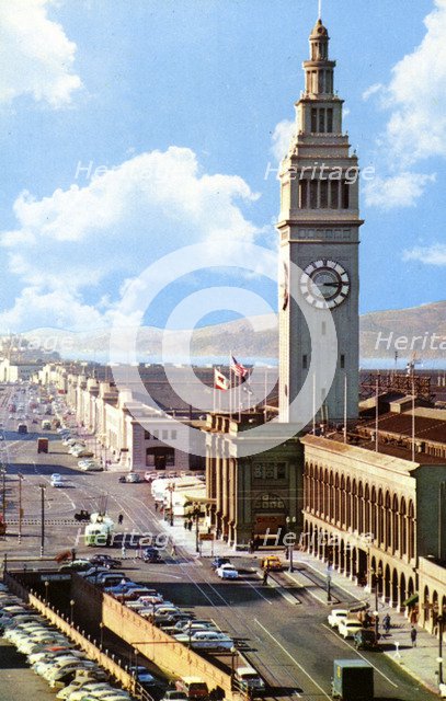 The Ferry Building and Embarcadero, San Francisco, California, USA, 1957. Artist: Unknown