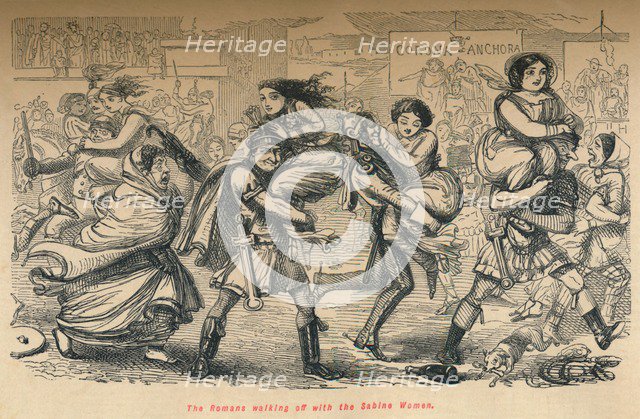 'The Romans walking off with the Sabine women', 1852. Artist: John Leech.
