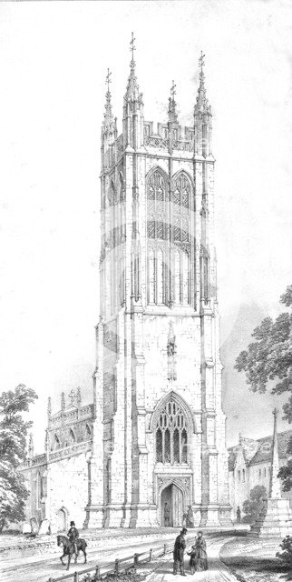 Saint Peter's Church, Evercreech, Somerset, c1850s. Artist: Unknown.
