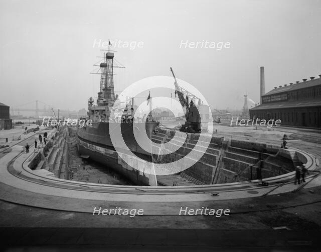 Brooklyn Navy Yard, dry dock no. 4, c.between 1910 and 1920. Creator: Unknown.
