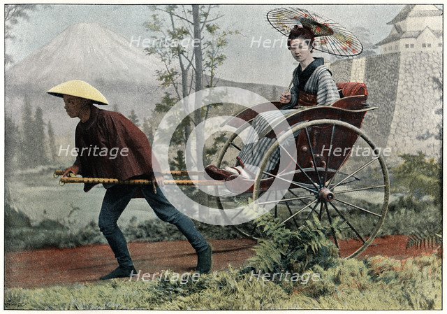 'Rickshaw, Carriage of Japan', c1890. Artist: Charles Gillot