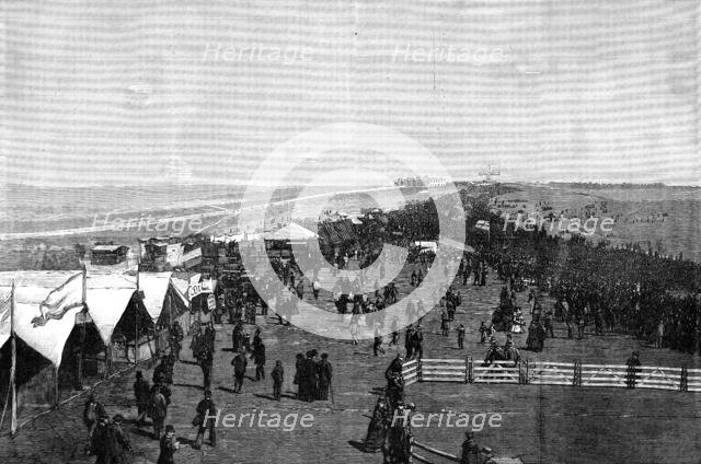Brighton Volunteer Review: defending force marching into position, seen from the Grand Stand, 1881. Creator: Unknown.