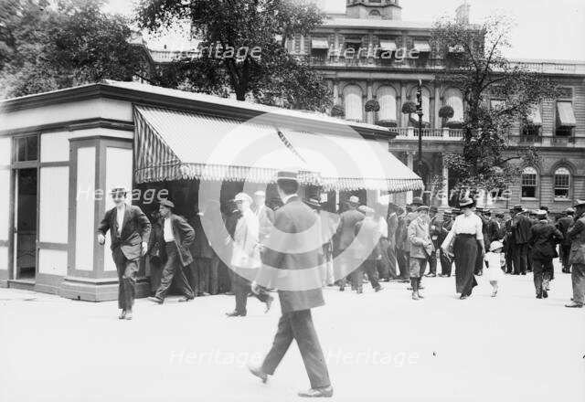 Milk 1 cent - City Hall Park, N.Y., between c1910 and c1915. Creator: Bain News Service.
